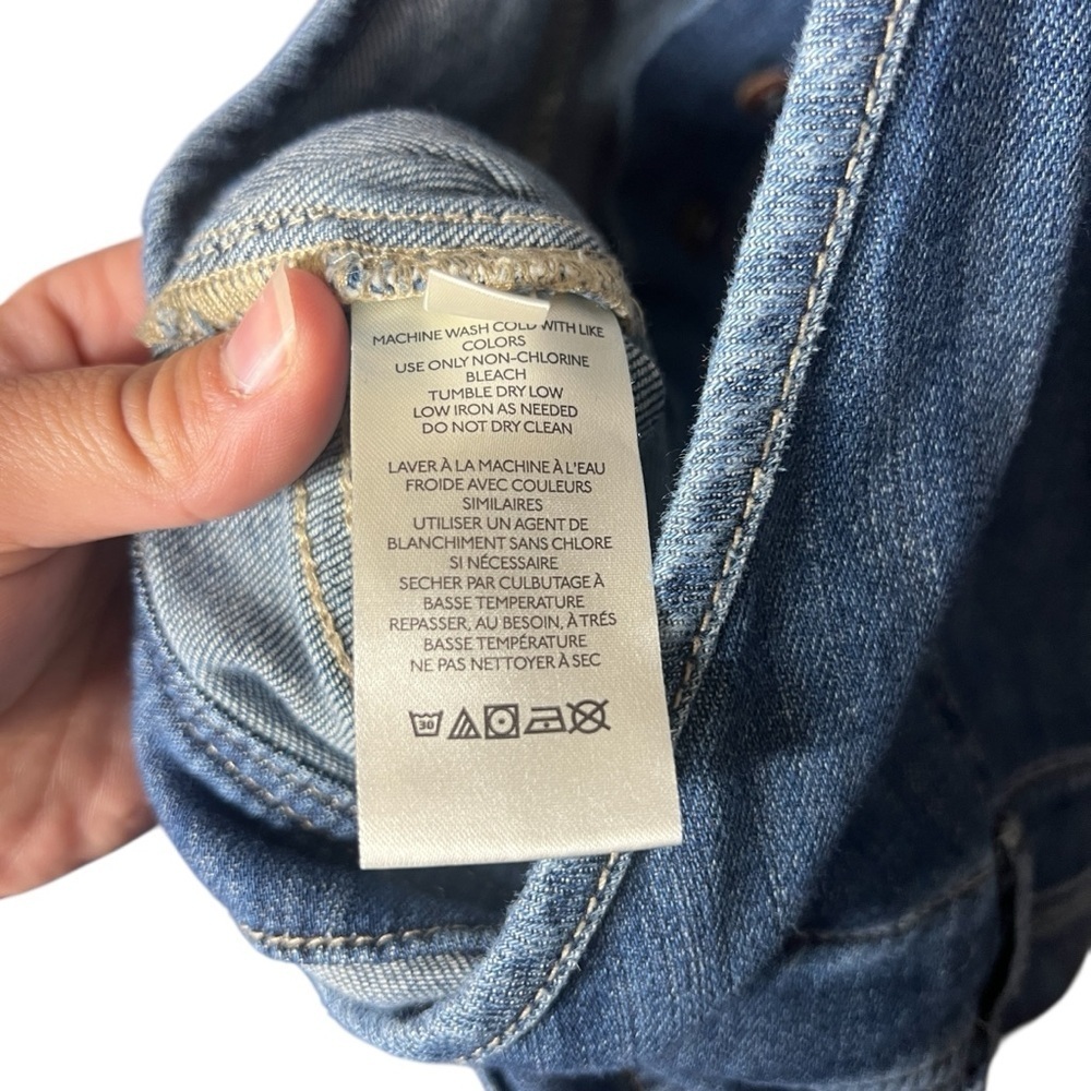 Anthropologie Pilcro Everyday Button Front Denim Short Overalls Womens Size 25 - Picture 7 of 7